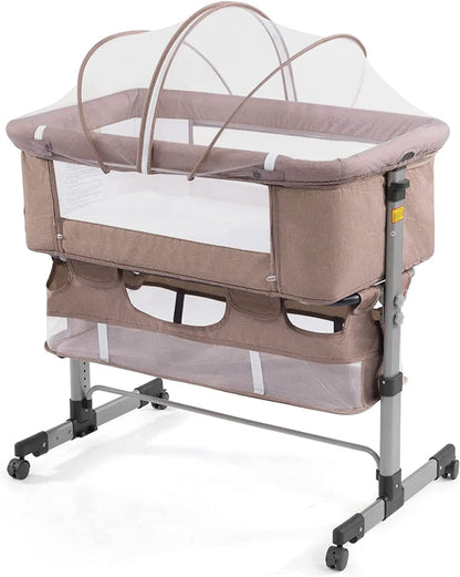 3 in 1 Adjustable Crib with Built-In Mosquito Net