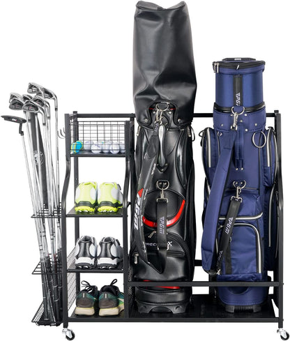 Premium Golf Bag and Equipment Storage Stand