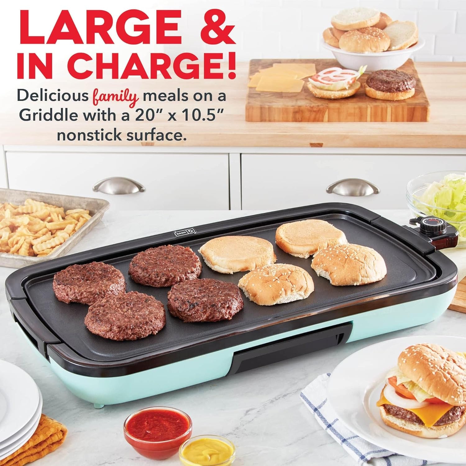 Deluxe Dishwasher-Safe Electric Griddle w/ Drip Tray and Recipe Book